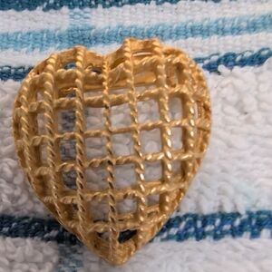 Gold Woven Heart Pendant
